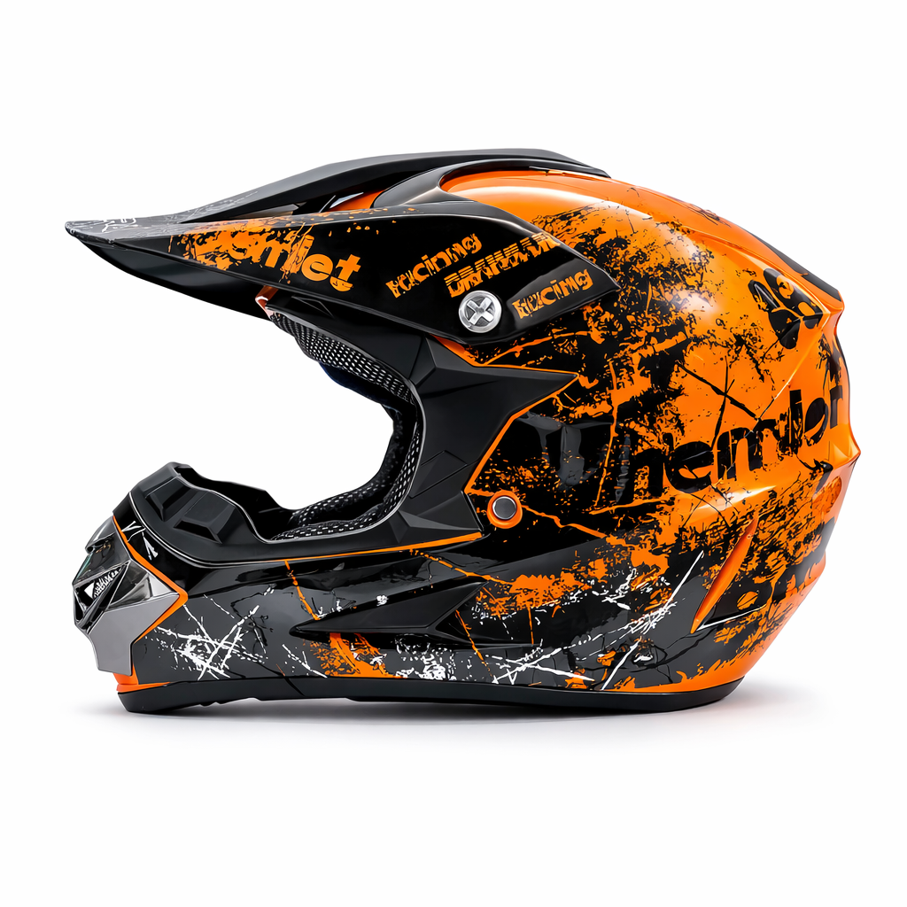 Motocross Crosshelm voor Quad, Crosser & Driftbike - Maat L - Orange-black